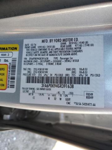 Photo 10 from auction – 2016 FORD FUSION TIT with VIN 3FA6P0K94GR391638