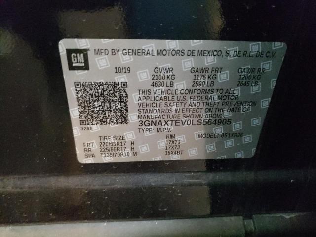 Photo 10 from auction – 2020 CHEVROLET EQUINOX LT with VIN 3GNAXTEV0LS564905