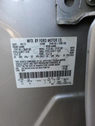 Photo 10 from auction – 2012 FORD EDGE SE with VIN 2FMDK3GC2CBA18818