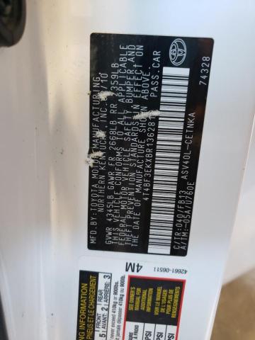 Фото 10 с аукциона – 2011 TOYOTA CAMRY BASE с VIN 4T4BF3EKXBR136281