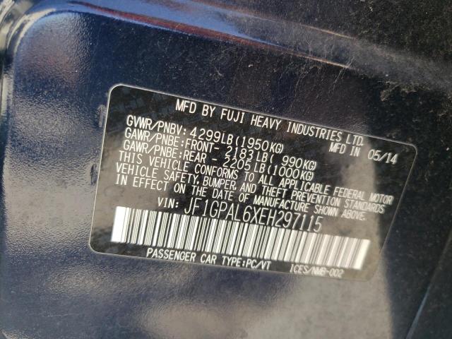 Photo 10 from auction – 2014 SUBARU IMPREZA SP with VIN JF1GPAL6XEH297115