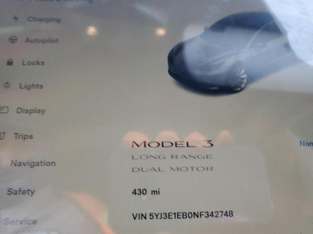 Photo 8 from auction – 2022 TESLA MODEL 3 with VIN 5YJ3E1EB0NF342748