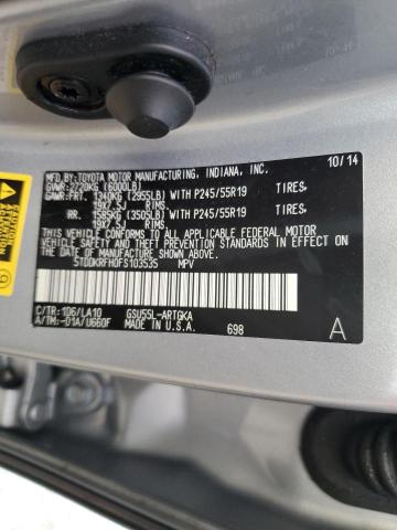 Photo 10 from auction – 2015 TOYOTA HIGHLANDER with VIN 5TDDKRFH0FS103535