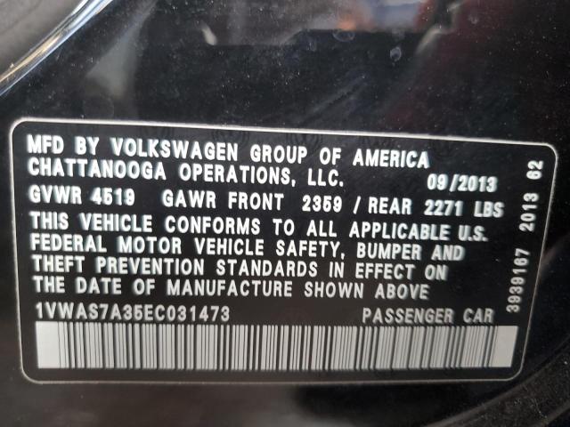 Photo 10 from auction – 2014 VOLKSWAGEN PASSAT S with VIN 1VWAS7A35EC031473