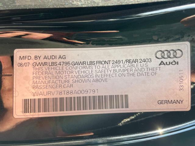 Photo 10 from auction – 2008 AUDI S5 QUATTRO with VIN WAURV78T88A009791