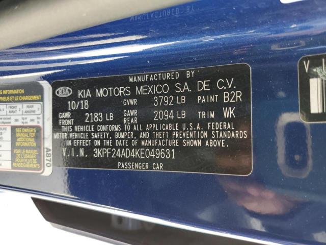 Photo 10 from auction – 2019 KIA FORTE FE with VIN 3KPF24AD4KE049631