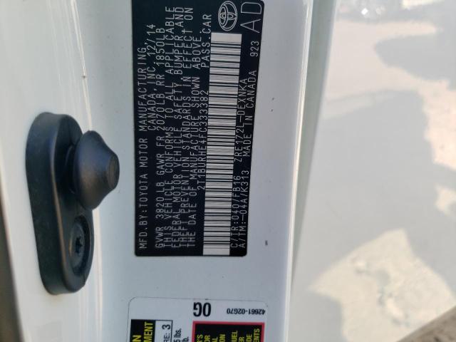 Photo 10 from auction – 2015 TOYOTA COROLLA L with VIN 2T1BURHE4FC333382