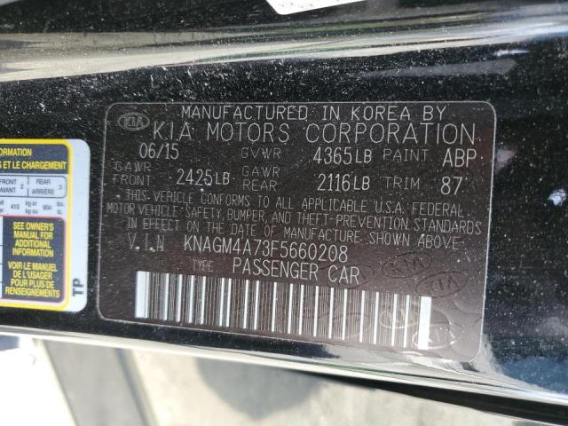 Photo 10 from auction – 2015 KIA OPTIMA LX with VIN KNAGM4A73F5660208