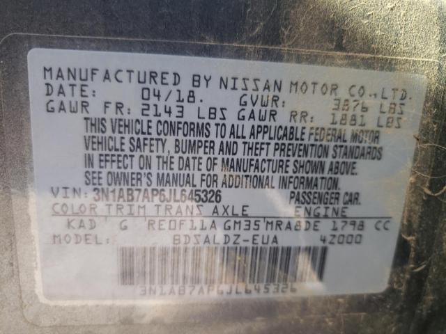 Photo 10 from auction – 2018 NISSAN SENTRA with VIN 3N1AB7AP6JL645326