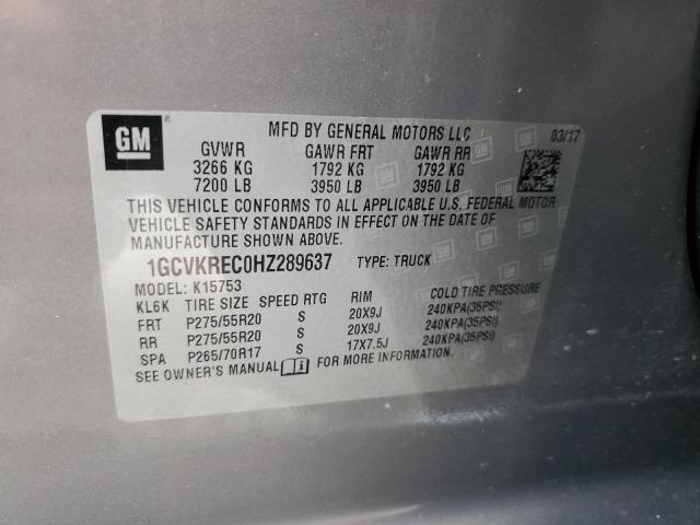 Photo 10 from auction – 2017 CHEVROLET silverado with VIN 1GCVKREC0HZ289637