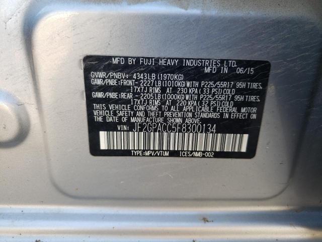 Photo 10 from auction – 2015 SUBARU XV CROSSTR with VIN JF2GPACC5F8300134
