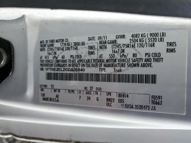 Photo 10 from auction – 2012 FORD ECONOLINE with VIN 1FTNE2EL2CDA06840