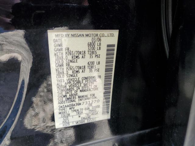 Photo 10 from auction – 2006 NISSAN ARMADA SE with VIN 5N1AA08A36N731270