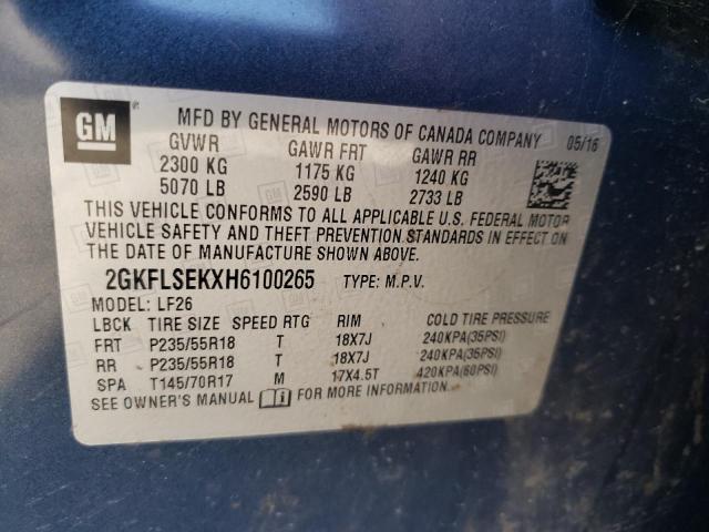 Photo 10 from auction – 2017 GMC TERRAIN SL with VIN 2GKFLSEKXH6100265