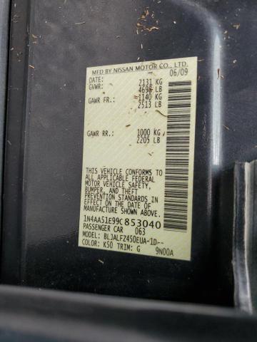 Photo 10 from auction – 2009 NISSAN MAXIMA S with VIN 1N4AA51E99C853040