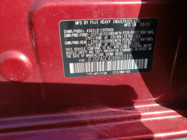 Photo 10 from auction – 2013 SUBARU XV CROSSTR with VIN JF2GPAGC4DH865112