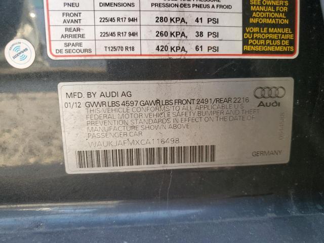 Photo 10 from auction – 2012 AUDI A3 PREMIUM with VIN WAUKJAFMXCA116498