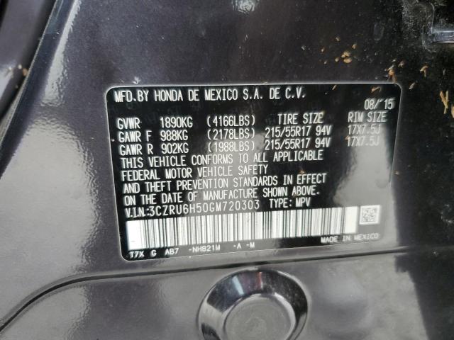 Photo 10 from auction – 2016 HONDA HR-V EX with VIN 3CZRU6H50GM720303