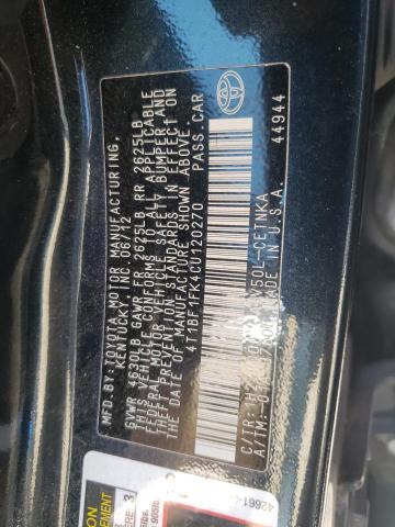 Photo 10 from auction – 2012 TOYOTA CAMRY BASE with VIN 4T1BF1FK4CU120270