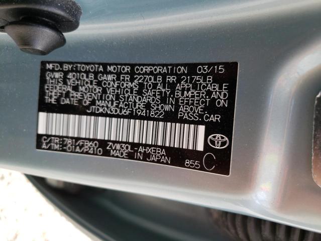 Photo 10 from auction – 2015 TOYOTA PRIUS with VIN JTDKN3DU6F1941822