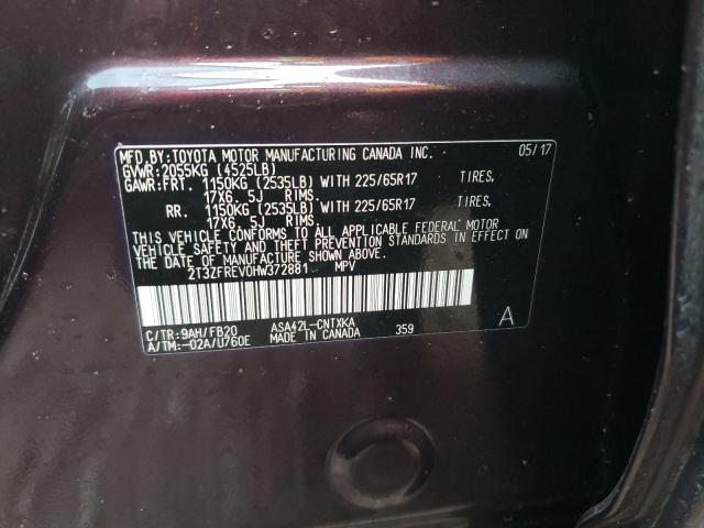 Photo 10 from auction – 2017 TOYOTA RAV4 LE with VIN 2T3ZFREV0HW372881