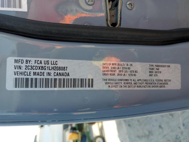 Photo 10 from auction – 2020 DODGE CHARGER SX with VIN 2C3CDXBG1LH208087
