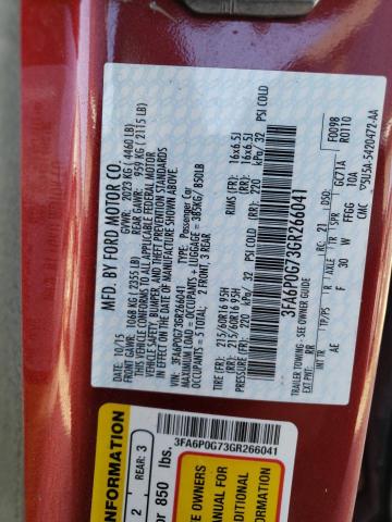 Photo 10 from auction – 2016 FORD FUSION S with VIN 3FA6P0G73GR266041