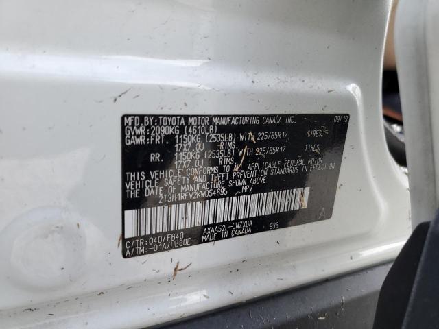 Photo 10 from auction – 2019 TOYOTA RAV4 LE with VIN 2T3H1RFV2KW054695