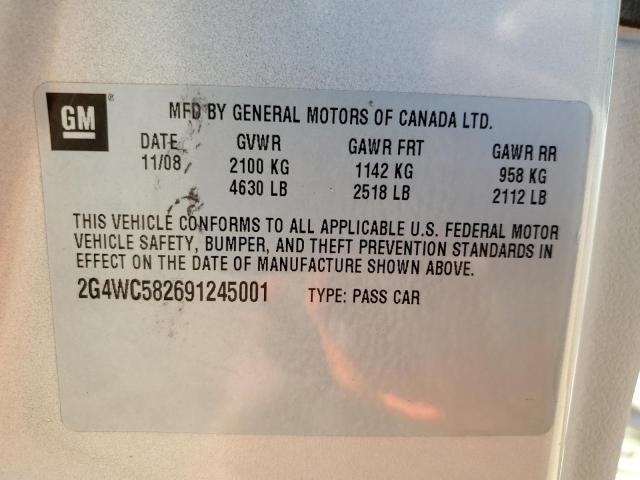 Photo 10 from auction – 2009 BUICK LACROSSE C with VIN 2G4WC582691245001
