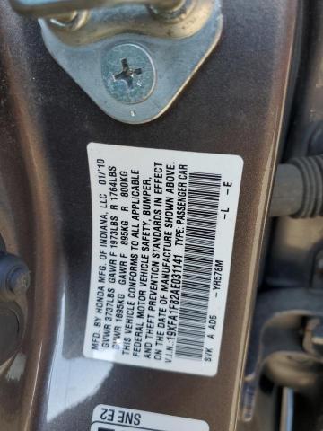 Photo 10 from auction – 2010 HONDA CIVIC EX with VIN 19XFA1F82AE031141