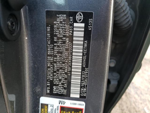 Photo 10 from auction – 2011 TOYOTA CAMRY BASE with VIN 4T1BF3EK9BU123337