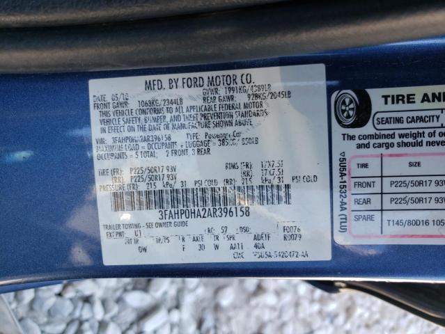 Photo 10 from auction – 2010 FORD FUSION SE with VIN 3FAHP0HA2AR396158