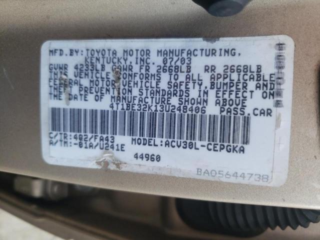 Photo 10 from auction – 2003 TOYOTA CAMRY LE with VIN 4T1BE32K13U248406