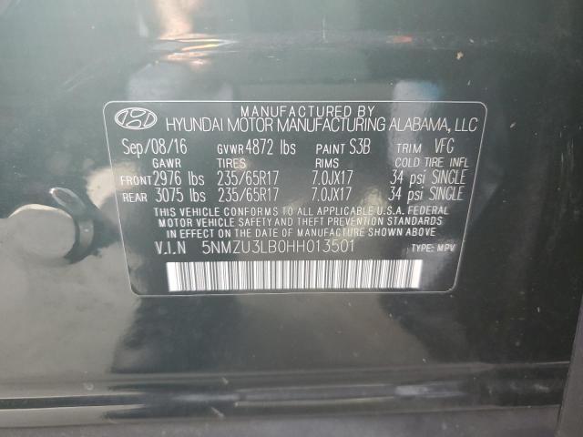 Photo 10 from auction – 2017 HYUNDAI SANTA FE S with VIN 5NMZU3LB0HH013501