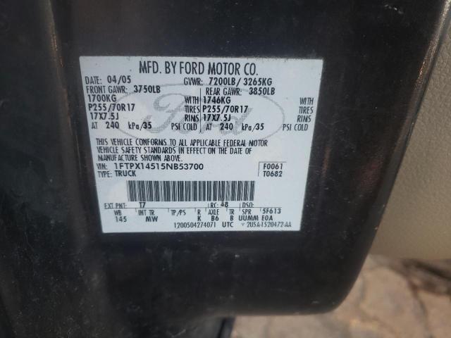 Photo 10 from auction – 2005 FORD F150 with VIN 1FTPX14515NB53700