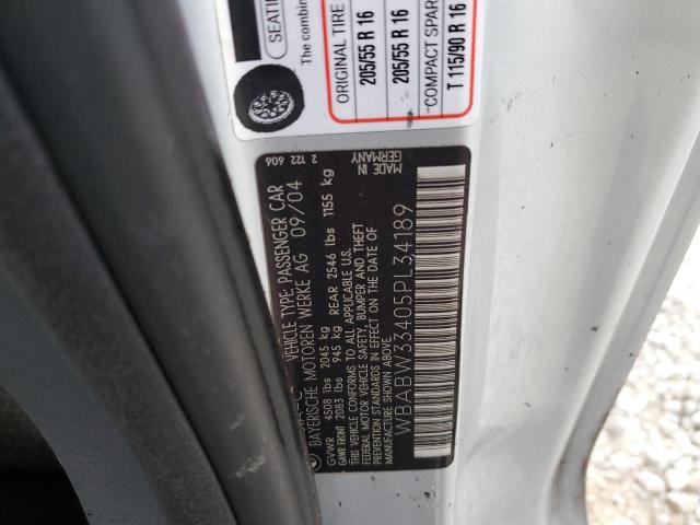 Photo 10 from auction – 2005 BMW 325 CI with VIN WBABW33405PL34189