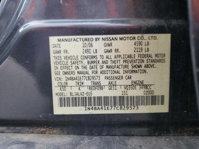 Photo 10 from auction – 2007 NISSAN MAXIMA SE with VIN 1N4BA41E77C829573