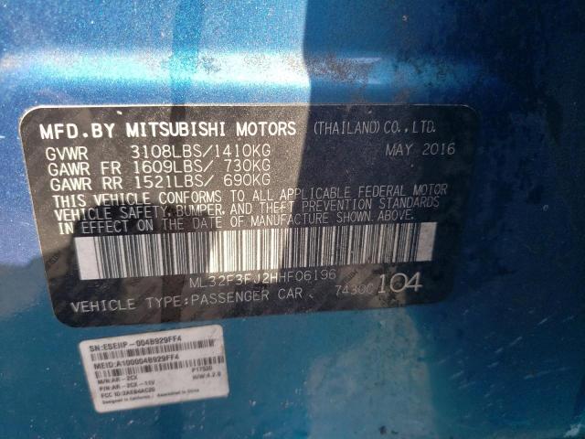 Photo 10 from auction – 2017 MITSUBISHI MIRAGE G4 with VIN ML32F3FJ2HHF06196