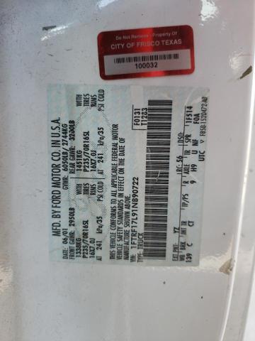Photo 10 from auction – 2001 FORD F150 with VIN 1FTRF17L91NB90722
