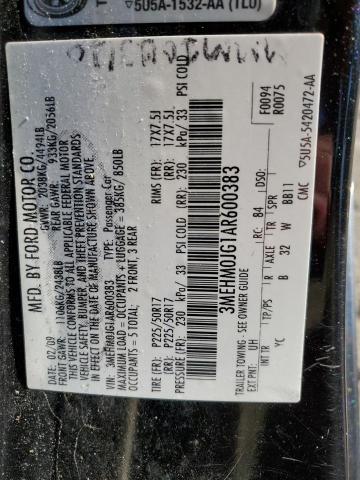Photo 10 from auction – 2010 MERCURY MILAN PREM with VIN 3MEHM0JG1AR600383