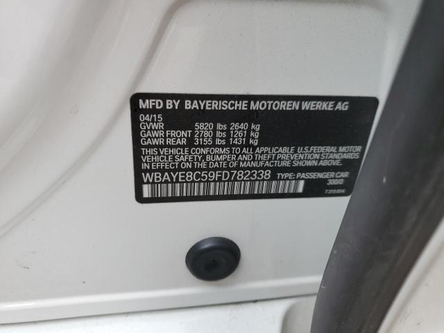 Photo 10 from auction – 2015 BMW 750 LI with VIN WBAYE8C59FD782338