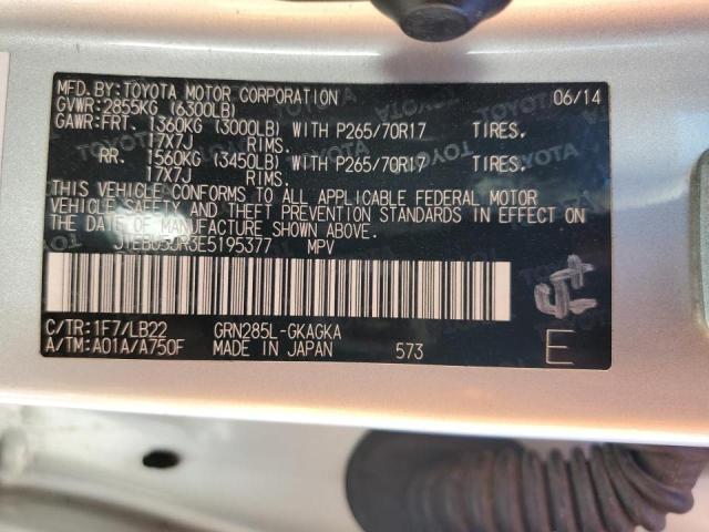 Photo 10 from auction – 2014 TOYOTA 4RUNNER SR with VIN JTEBU5JR3E5195377
