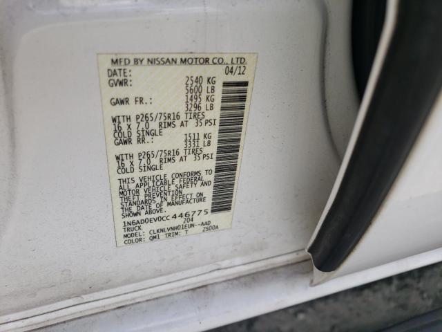 Photo 10 from auction – 2012 NISSAN FRONTIER S with VIN 1N6AD0EV0CC446775