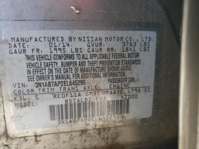 Photo 10 from auction – 2014 NISSAN SENTRA S with VIN 3N1AB7AP2EL645295