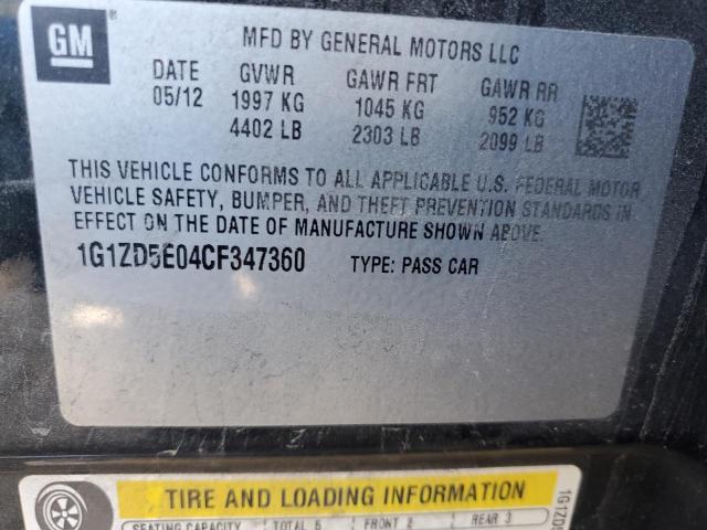 Photo 10 from auction – 2012 CHEVROLET MALIBU 2LT with VIN 1G1ZD5E04CF347360