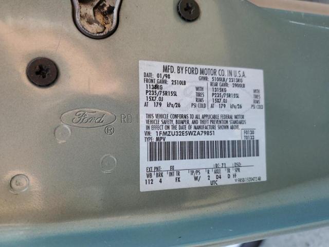 Photo 10 from auction – 1998 FORD EXPLORER with VIN 1FMZU32E5WZA79851