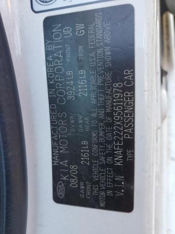 Photo 10 from auction – 2009 KIA SPECTRA EX with VIN KNAFE222X95611978