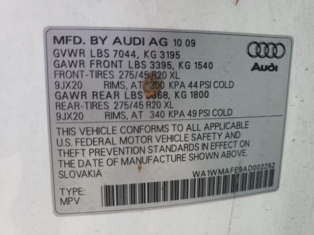 Photo 10 from auction – 2010 AUDI Q7 PRESTIG with VIN WA1WMAFE9AD002292