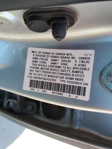 Photo 10 from auction – 2012 HONDA CIVIC EXL with VIN 2HGFB2F96CH322603