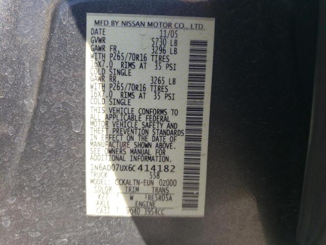 Photo 10 from auction – 2006 NISSAN FRONTIER C with VIN 1N6AD07UX6C414182